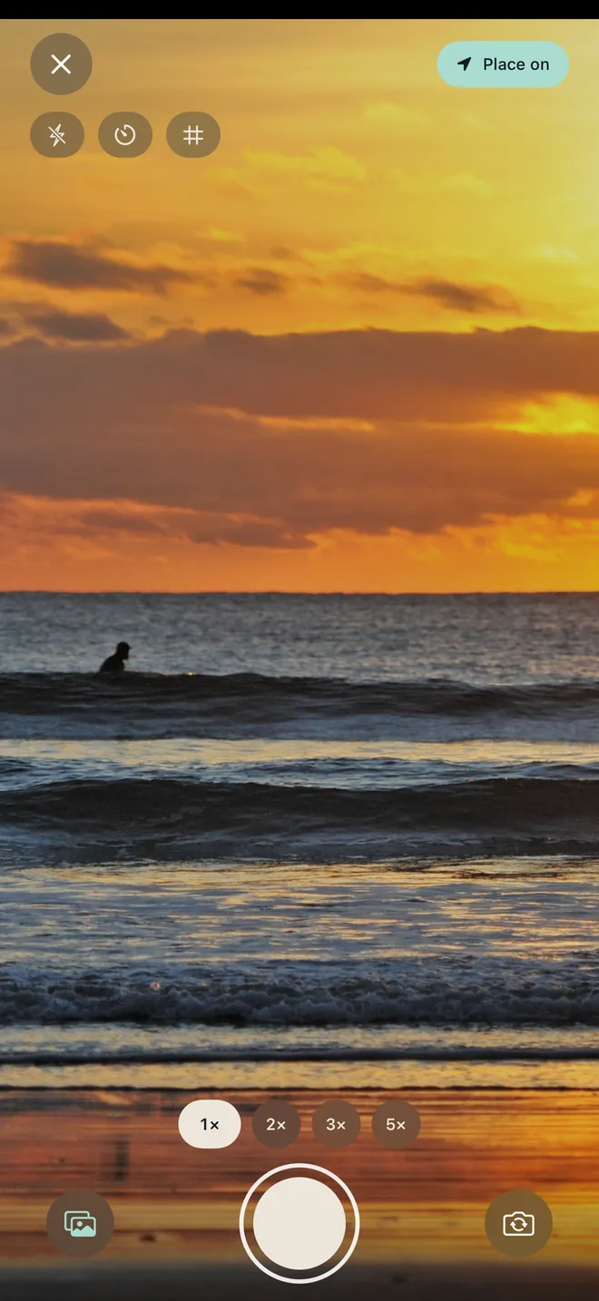 Photide's camera capturing a sunset at the beach